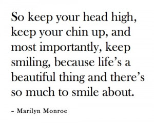 So keep your head high quote