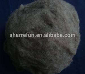 Dehaired and Carded Chinese Sheep Wool Brown Color 20.5mic/32-34mm