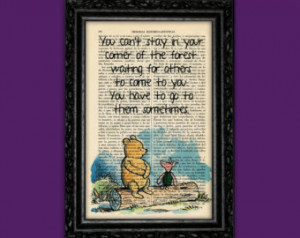 Winnie the Pooh Piglet Waiting For Others Print - E H Shepard Art ...