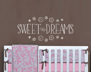 Sweet Dreams Vinyl Wall Quote, Wall Words, Baby Nursery Vinyl Wall ...