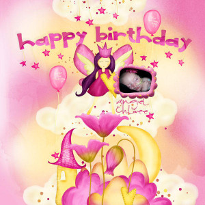hello little girl happy happy birthday pink card for