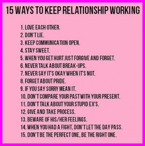15 Ways To Keep a Relationship Working