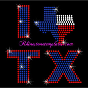 ... Code: I Love Texas 3 color with outline Rhinestone Download Eps