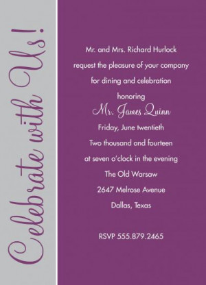 Celebrate With Us Dinner Party Invite Invitations