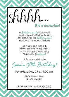 ... 10 00 via etsy more chevron surprise surprise party invitations