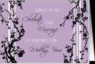 Wedding Vow Renewal Invitation Card - Purple and Black Floral card ...