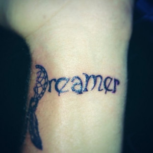 Dreamcatcher unique dreamer quote wrist tattoo uncategorized