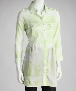 Lime Button-Up Tunic by Mary McFadden on #zulily today!