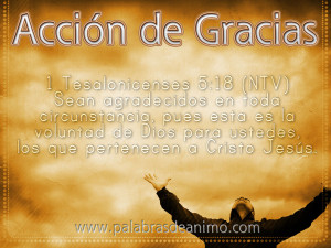 Acción de Gracias – Sean agradecidos en toda circunstancia