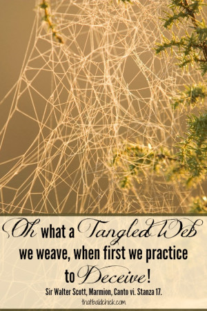 ... web we weave when first we practise to deceive walter scott quotes