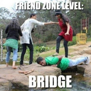 Friend Zone Level Bridge Funny Guy Acting As Self Body Bridge For Girl