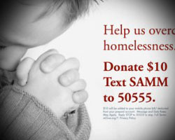 overcome homelessness with text message donation