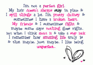 Not a Perfect Girl ~ Attitude Quote