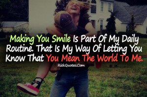 Love Quotes | Mean the World to Me Couple Hug Love Kiss Fun