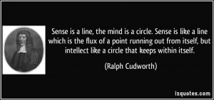 Sense is a line, the mind is a circle. Sense is like a line which is ...