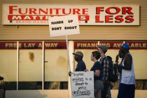 ... in reaction to the shooting of Michael Brown, near Ferguson, Missouri