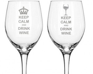 ... Wine Etched Eng raved Novelty Wine Glass - Crown or Wine Glass Design