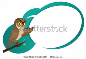 Owl with balloon talk to display some block quote or famous quote ...
