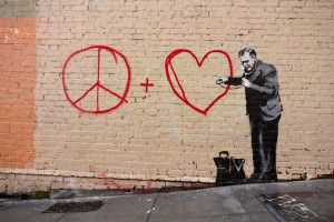 ... Banksy (Banging Your Head Against a Brick Wall). Photo #12 by Banksy