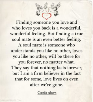 feeling. But finding a true soul mate is an even better feeling ...