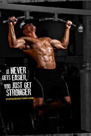 BodyBuilding Motivation : It never gets easier, you just get stronger.