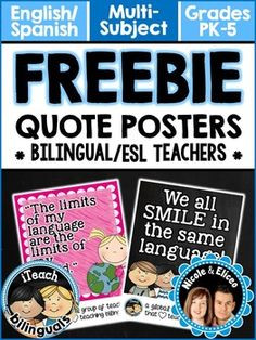FREEBIE 4 FOLLOWERS - Famous Quote Posters for Bilingual &
