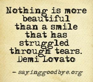 nothing is more than a smile that has struggled through tears demi ...
