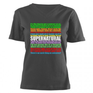 Supernatural Quotes Women's V-Neck Dark T-Shirt