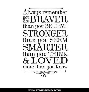 Graduation Quote. Always remember you are braver than you ...
