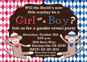 Sock Monkey Baby Shower Gender Reveal Party by vmiddleton5 on Etsy, $6 ...