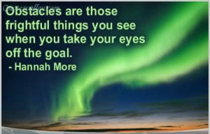 ... things a person sees When he takes his eyes off his Goal ~ Goal Quote