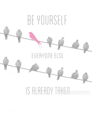 Pink bird/Birds on wire with Oscar Wilde quote by GingersnapPress, $8 ...