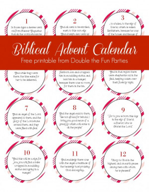 Biblical Advent Calendar free printable by Double the Fun Parties ...