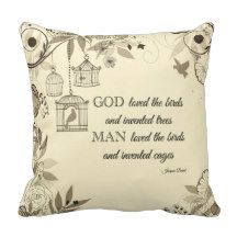 Bird Quote Vintage Old Photo Pillows