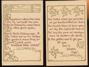 Lot of 2 James Whitcomb Riley Quote Poems Art Vintage Postcards-bbb286