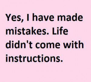 instructions, life, mistakes, pink, text