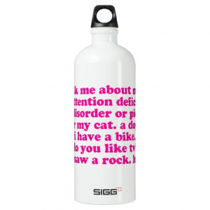 Attention Deficit Disorder Quote ADD ADHD - Pink SIGG Traveler 1.0L ...