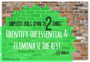 Simplicity boils down to two things – identify the essential and ...