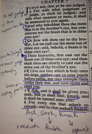 Matthew 7: 1-8 King James Version