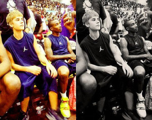 Justin Bieber Plays Basketball