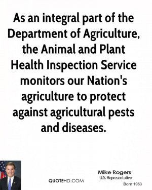 the Department of Agriculture, the Animal and Plant Health Inspection ...