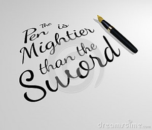 Stock Photo: The Pen is Mightier than the Sword