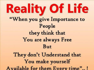 Reality Of Life Facebook Quote