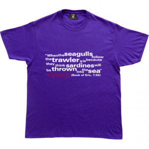 Eric Cantona Seagulls and Sardines Quote Purple Men's T-Shirt. From ...