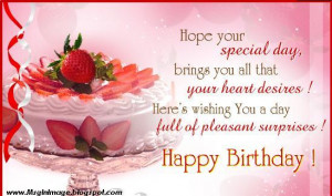 Happy Birthday Picture with Quotes and Message