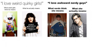 what do men women really mean when they say they like quirky nerdy ...