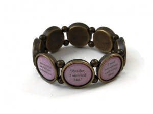 Jane Eyre Quote Cameo Cuff Red Stretch Bracelet - WORDS From The GREAT ...