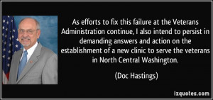 As efforts to fix this failure at the Veterans Administration continue ...