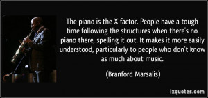 The piano is the X factor. People have a tough time following the ...