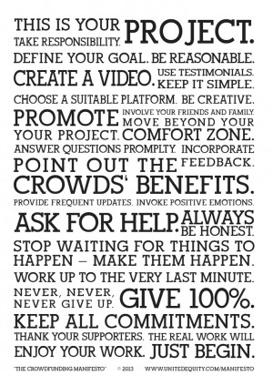 The Crowdfunding Manifesto explains how to create a successful ...